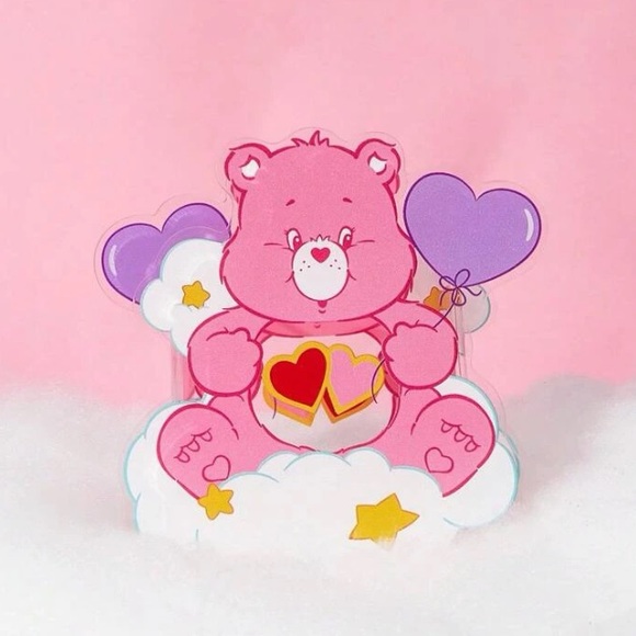 Care Bears Heart & Star Pattern Cosmetic Storage Box and 3 Piece Brush Set - Picture 3 of 13